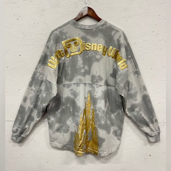 Disney Parks Cinderella Castle Tie-Dye Spirit Jersey, Size L, Gold Metallic - Picture 1 of 12